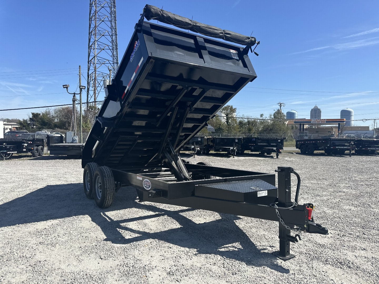 New 2024 HAWKE TRAILERS 7x14 14K Dump W/ Ramps and Tarp Dump Trailer